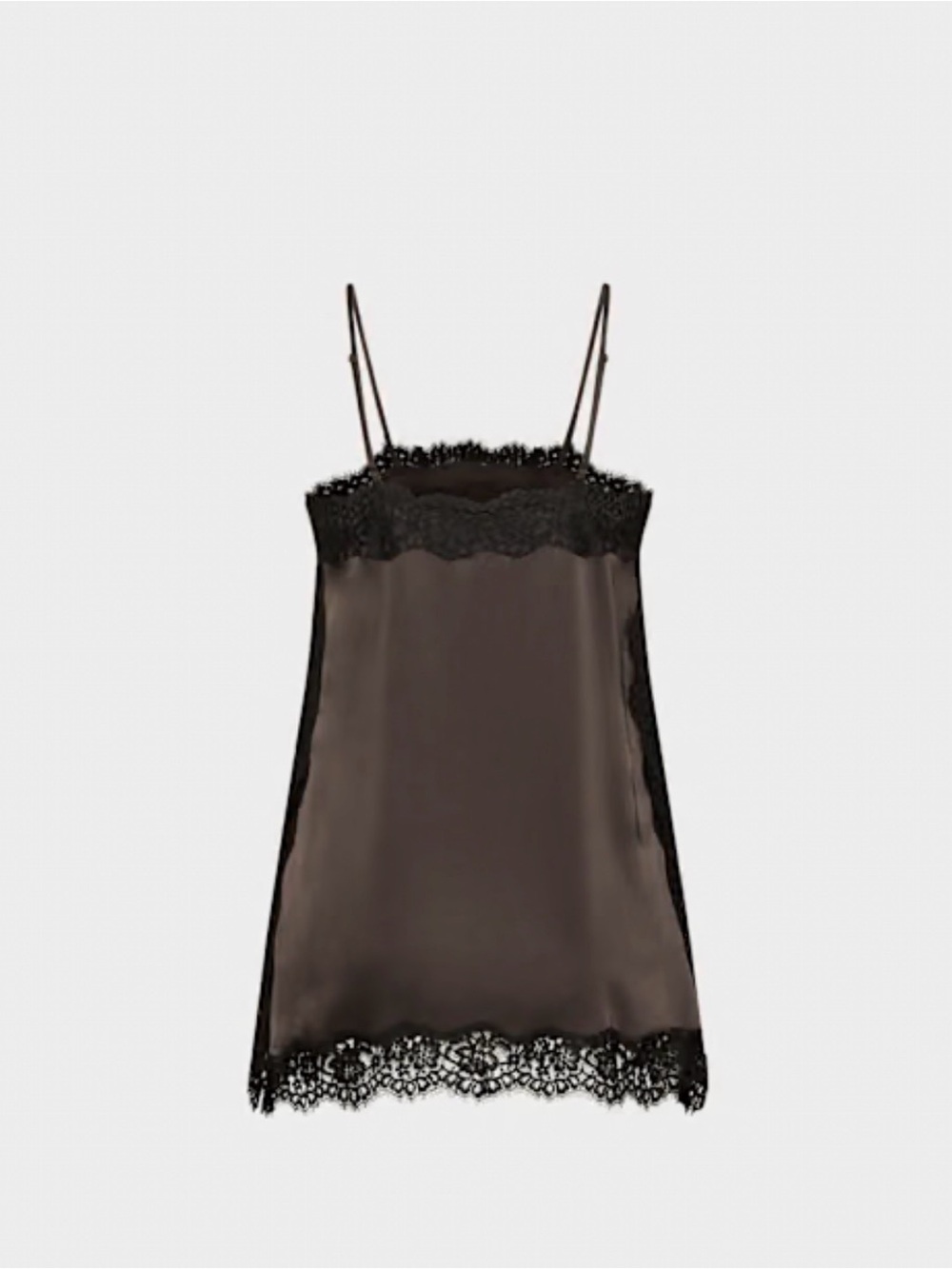 Aritzia Brown Lace-Trim Silk Camisole - Picture 5 of 6